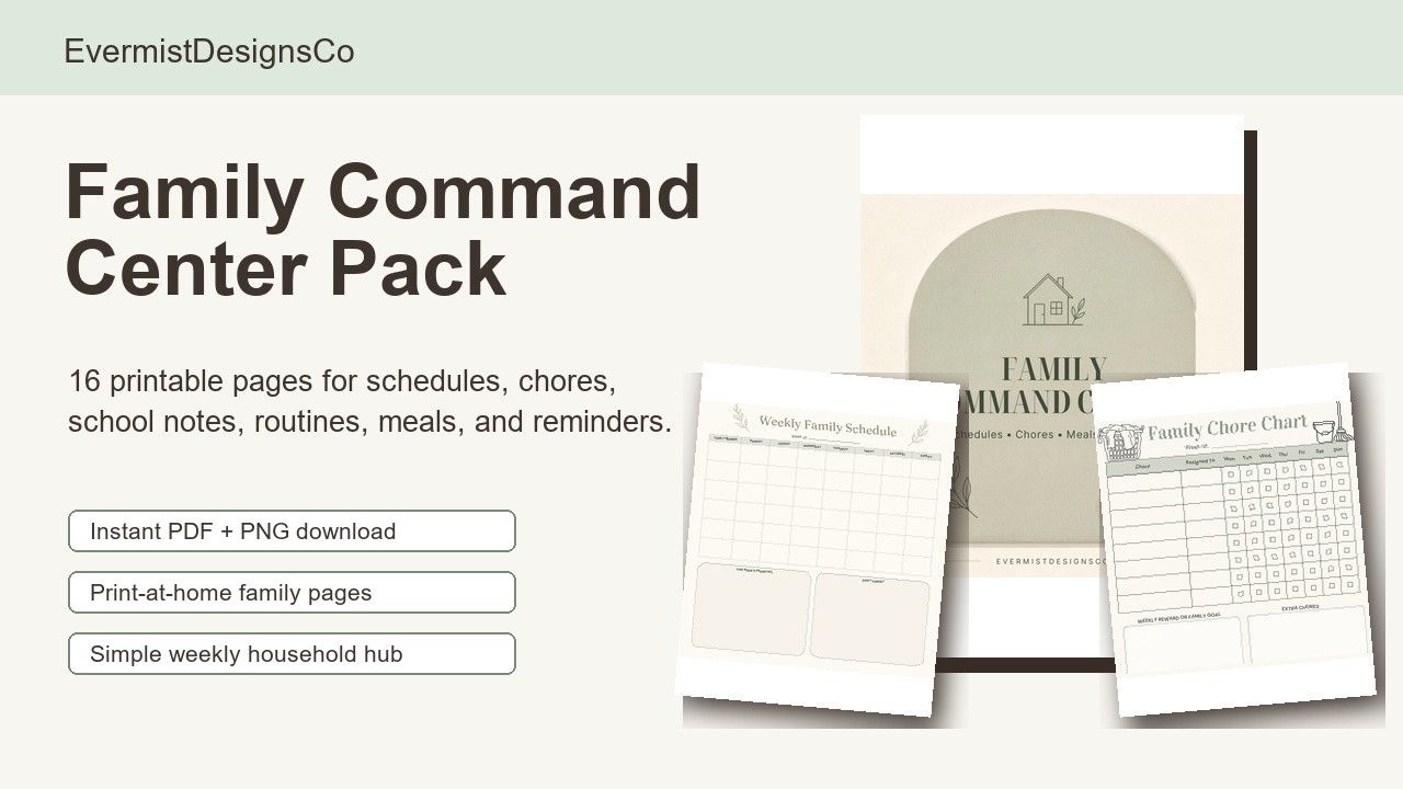 Family Command Center Printable Pack preview