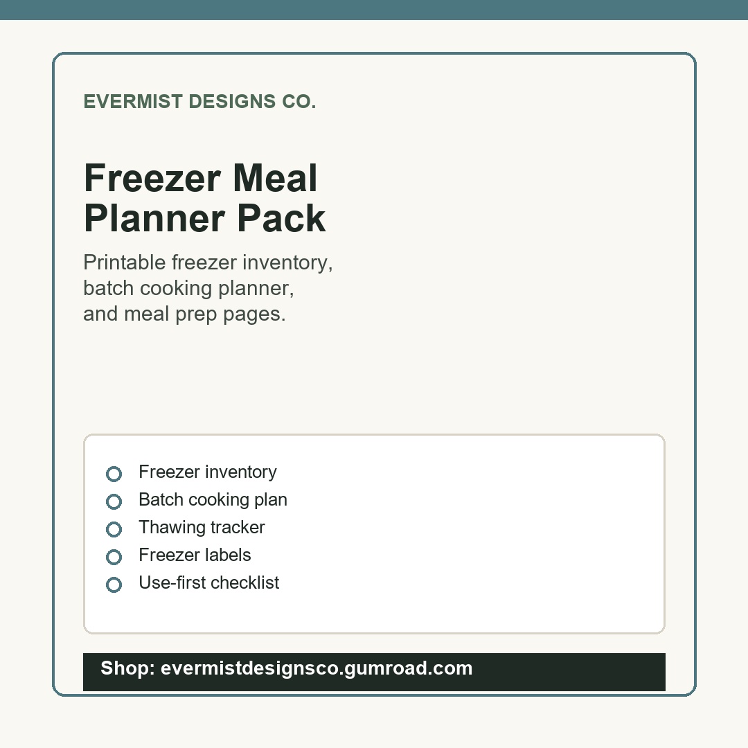 Freezer Meal Planner printable preview